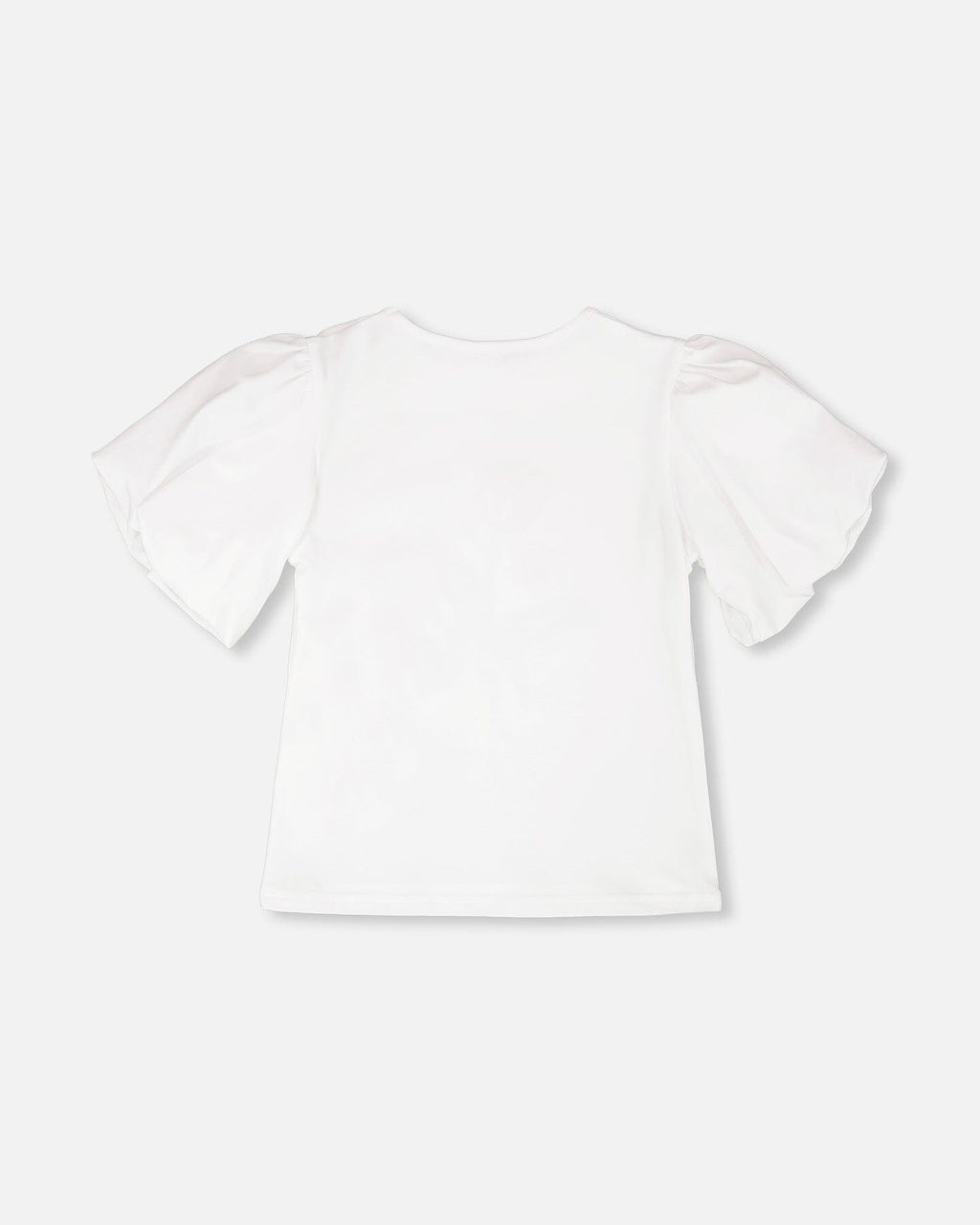 Organic Cotton Jersey Top White With Embroidery