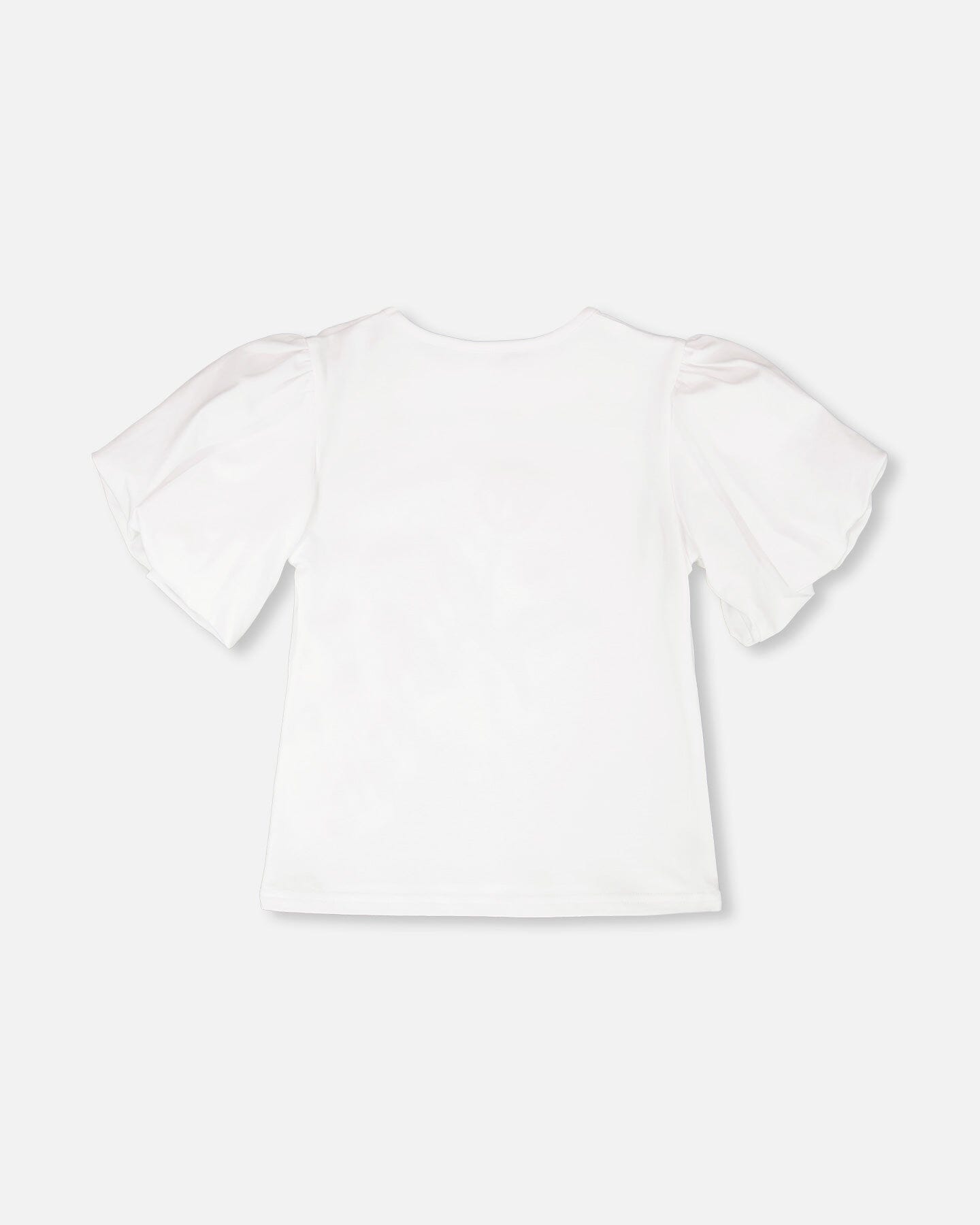 Organic Cotton Jersey Top White With Embroidery
