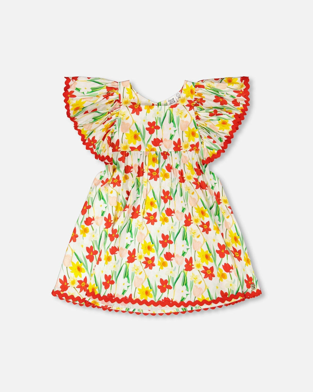 Viscose Dress White Daffodil Print