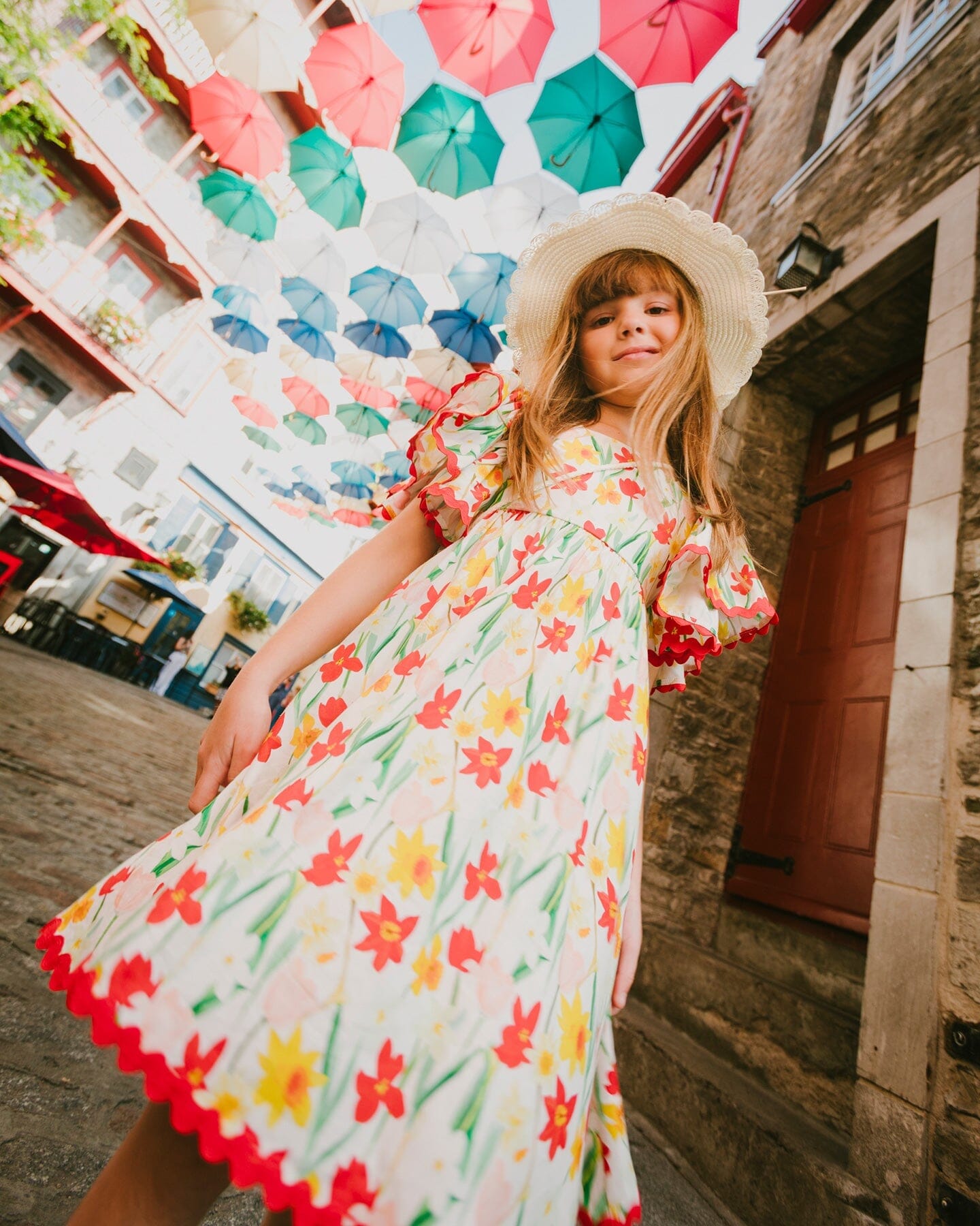 Viscose Dress White Daffodil Print
