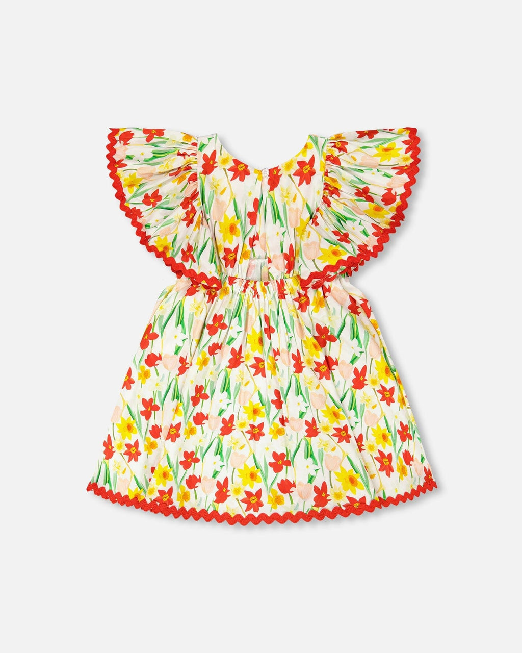 Viscose Dress White Daffodil Print