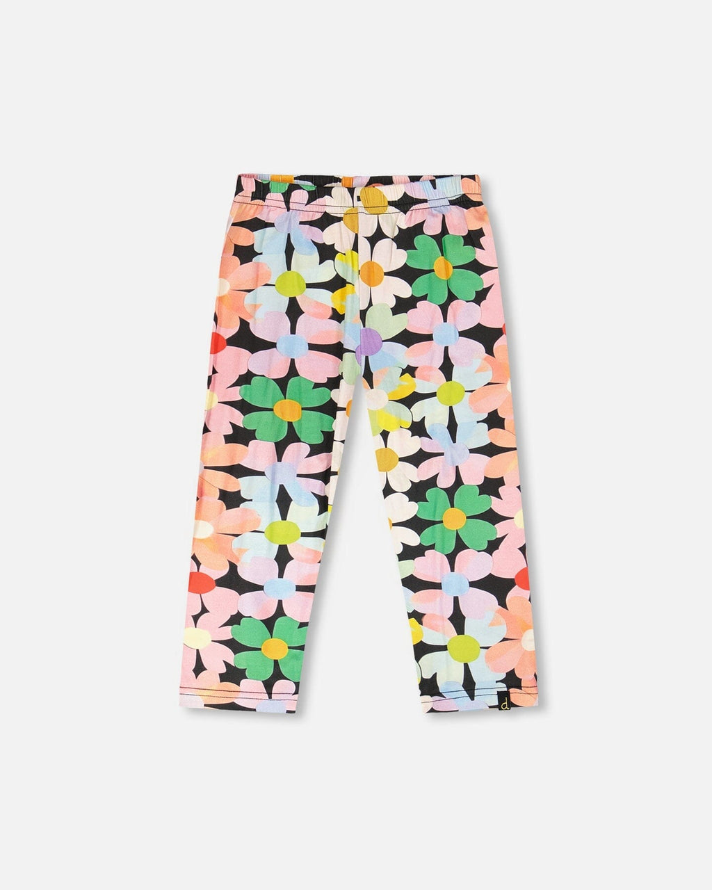 Viscose Leggings Black Printed Flowers