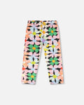 Viscose Leggings Black Printed Flowers