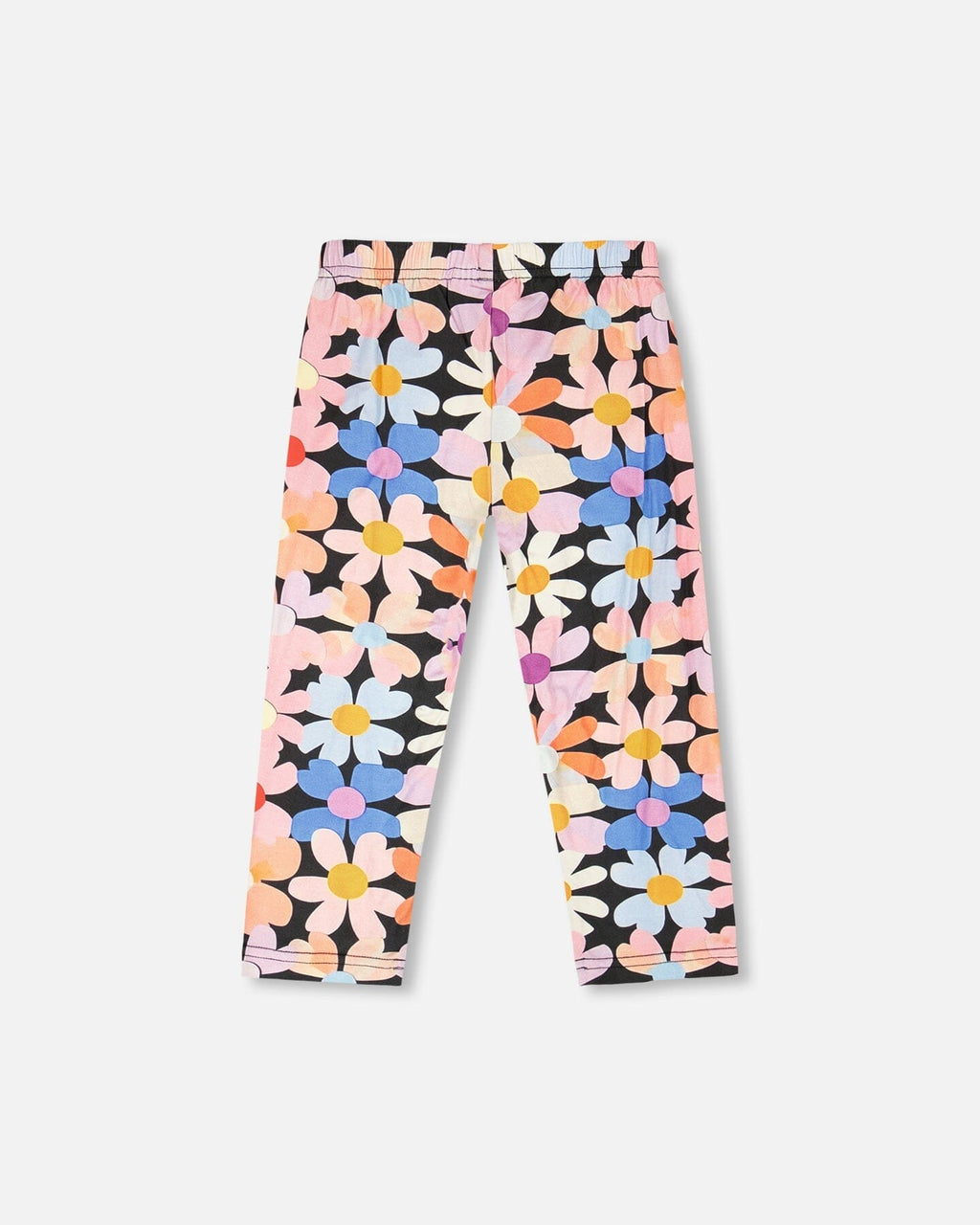 Viscose Leggings Black Printed Flowers