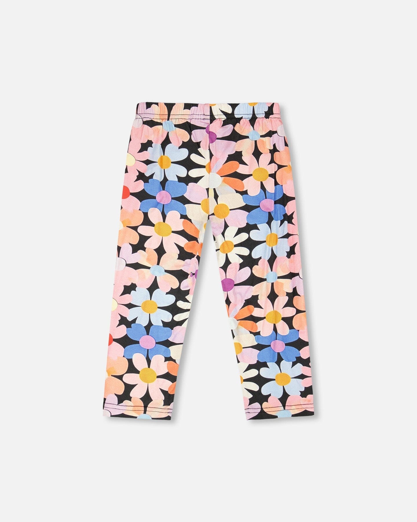 Viscose Leggings Black Printed Flowers