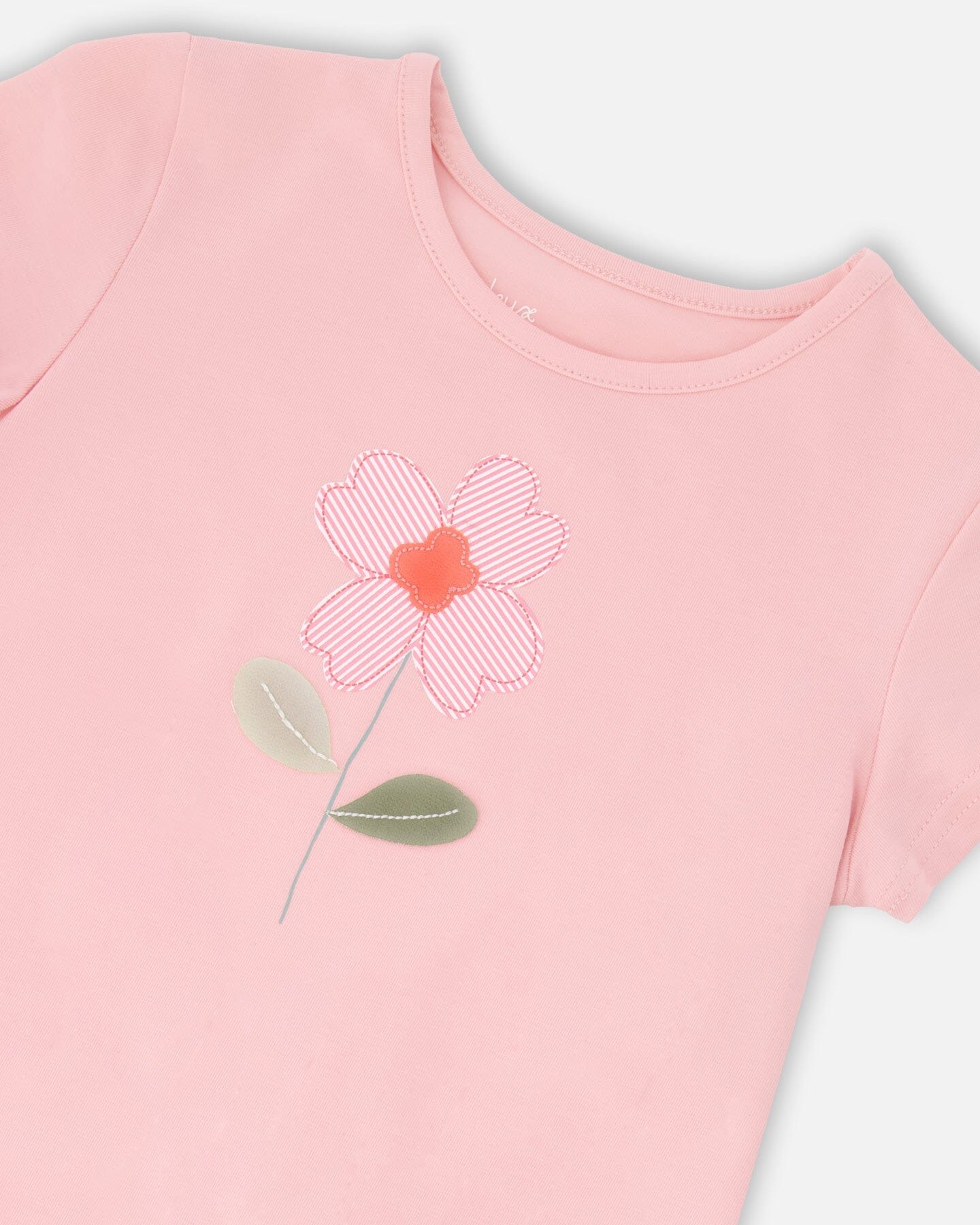 Organic Cotton Bi-Material Tunic With Ruffle Dusty Pink