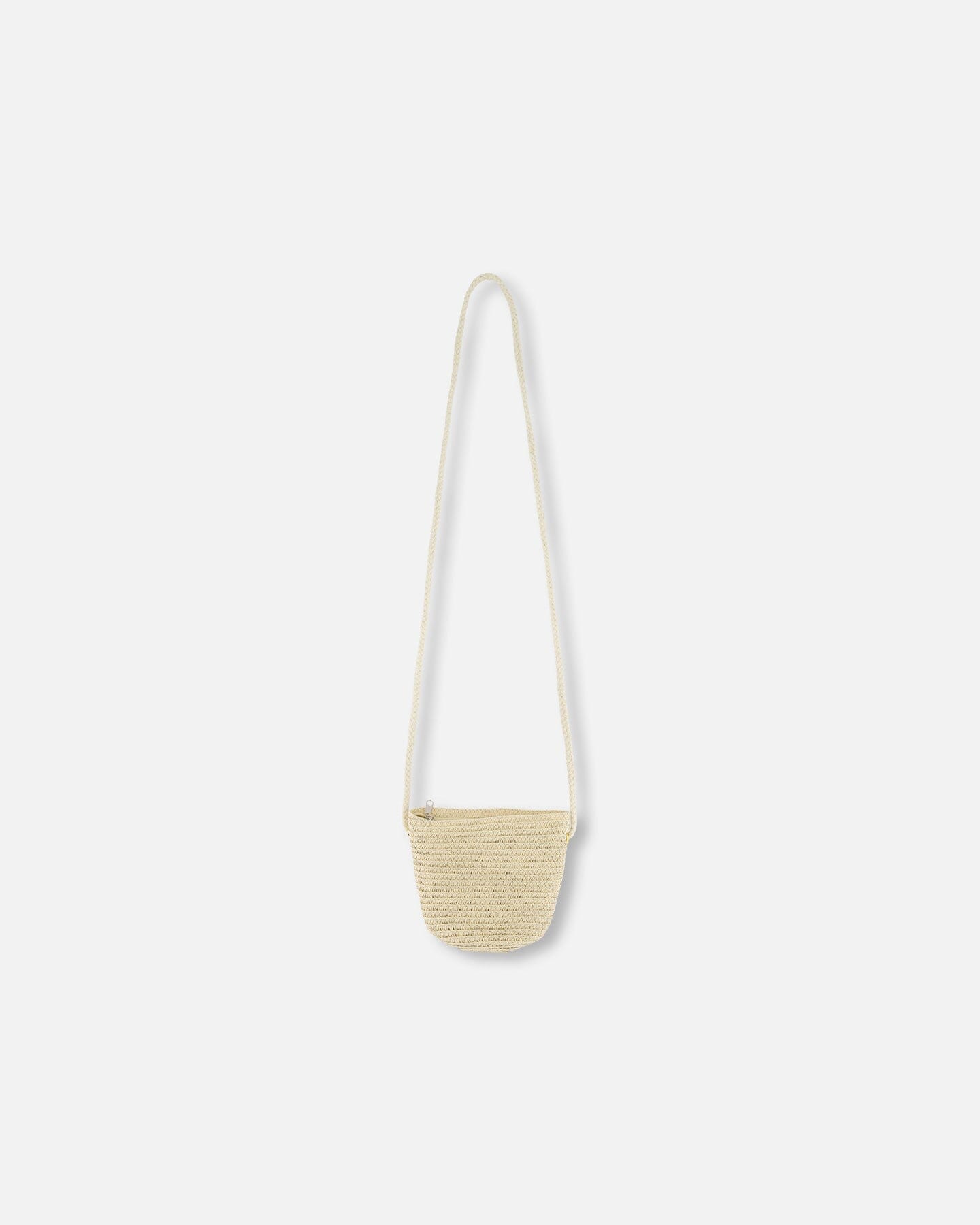 Flower Straw Purse Beige