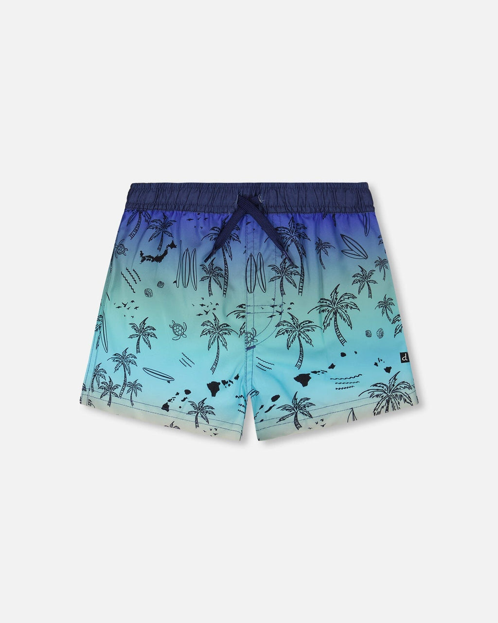 Boardshorts Blue Beach Print