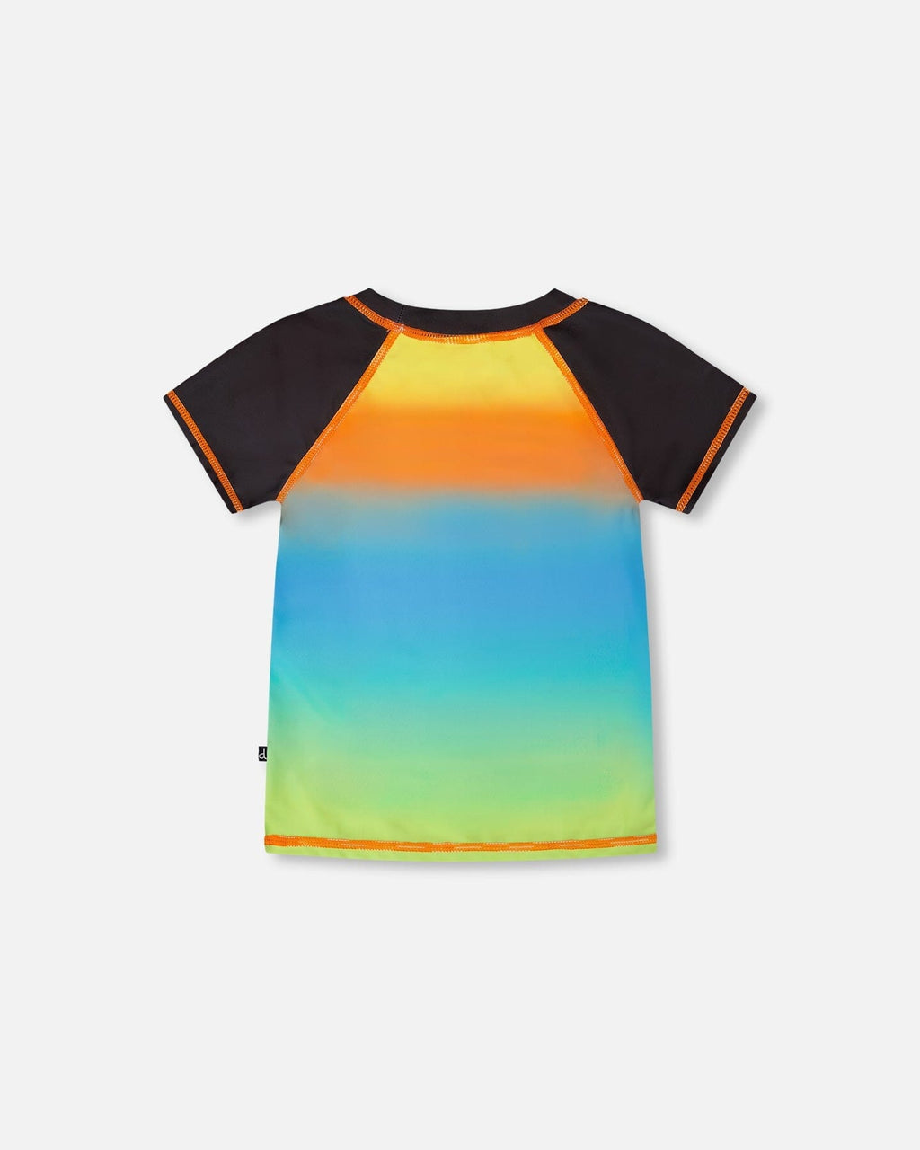Short Sleeve Rashguard Orange Blue And Green Gradient