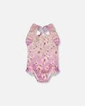 Baby And Toddler One-Piece Swimsuit Purple Flower Print