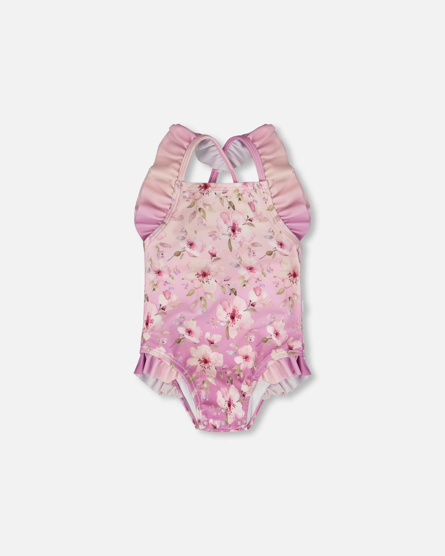 Baby And Toddler One-Piece Swimsuit Purple Flower Print