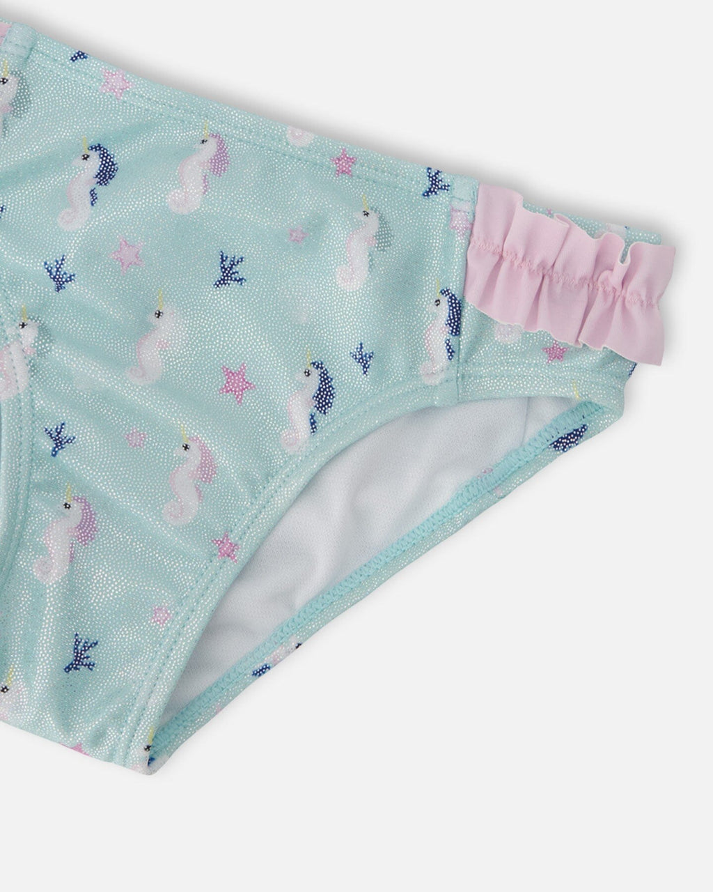 Two-Piece Swimsuit Blue Seahorse Print