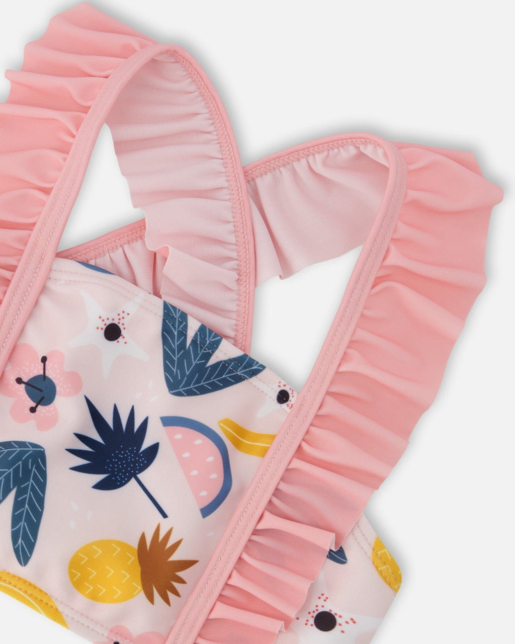 Two-Piece Swimsuit Pink Printed Fruits