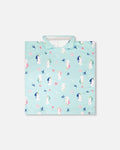 Hooded Beach Towel Blue Seahorse Print