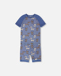 Organic Cotton Two-Piece Pyjama Set Blue Dog Print