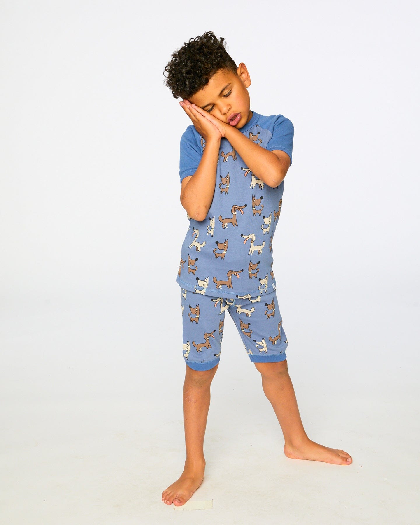 Organic Cotton Two-Piece Pyjama Set Blue Dog Print