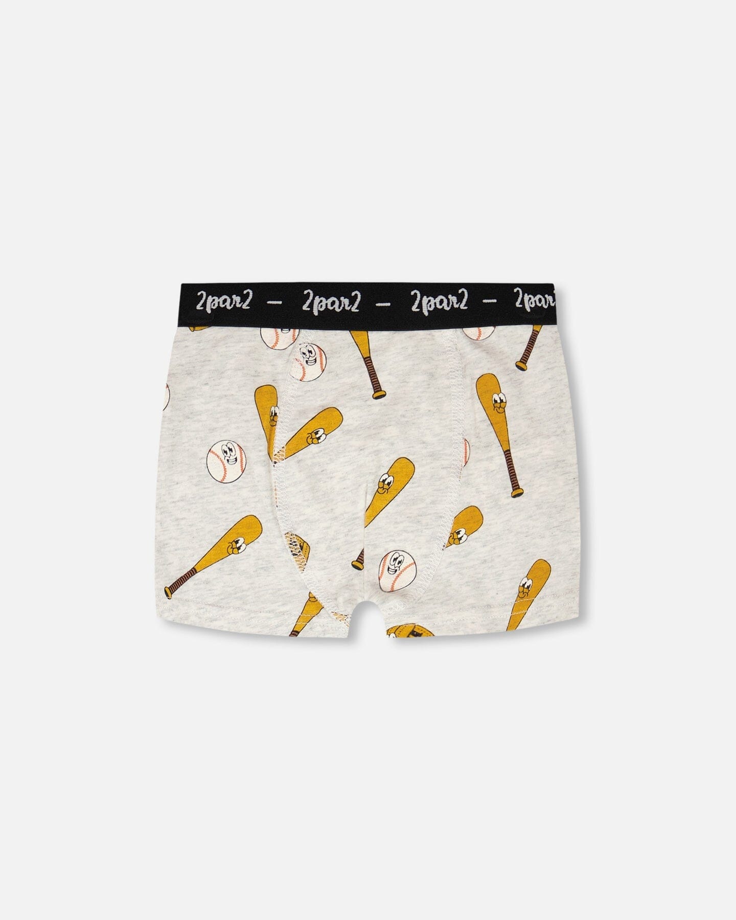 Organic Cotton Boxer Grey Mix Baseball Print