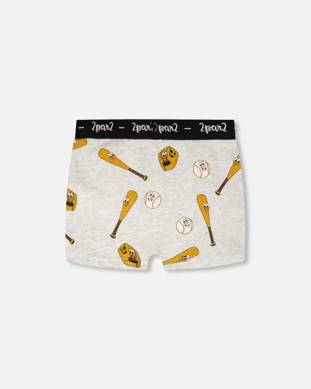 Organic Cotton Boxer Grey Mix Baseball Print