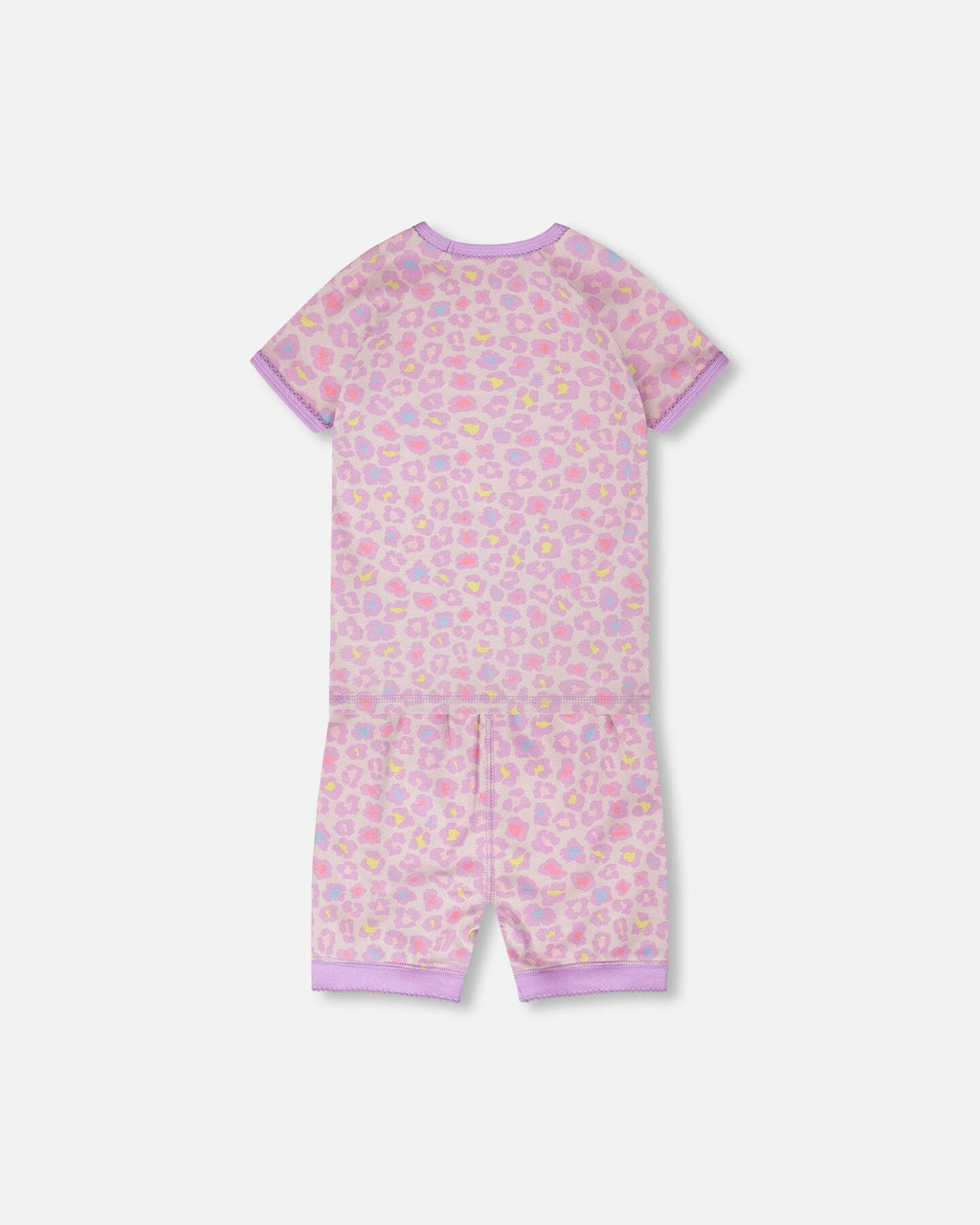 Organic Cotton Two-Piece Pyjama Set Purple Animal Print