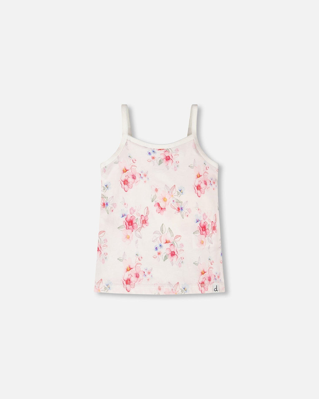 Organic Cotton Tank Underwear Pink Printed Flowers