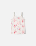 Organic Cotton Tank Underwear Pink Printed Flowers