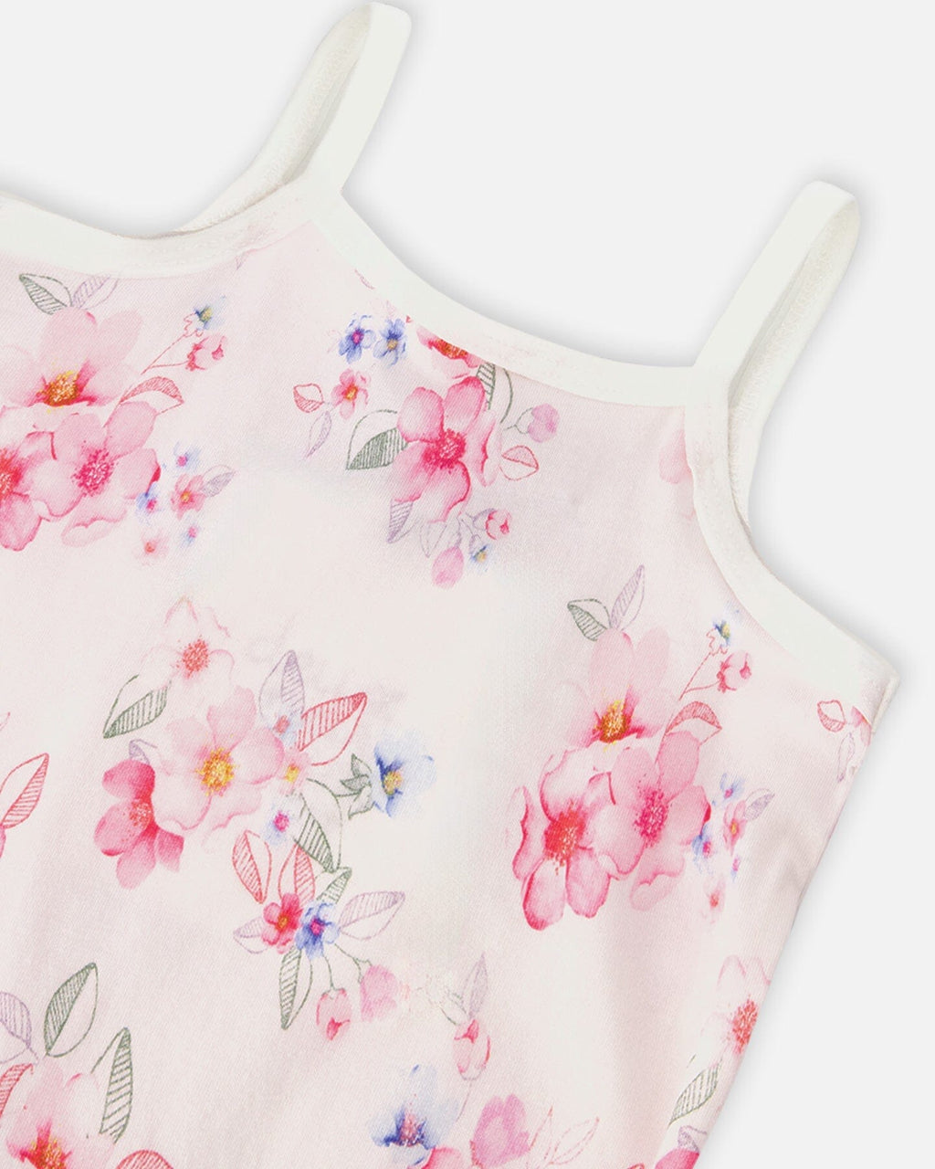 Organic Cotton Tank Underwear Pink Printed Flowers