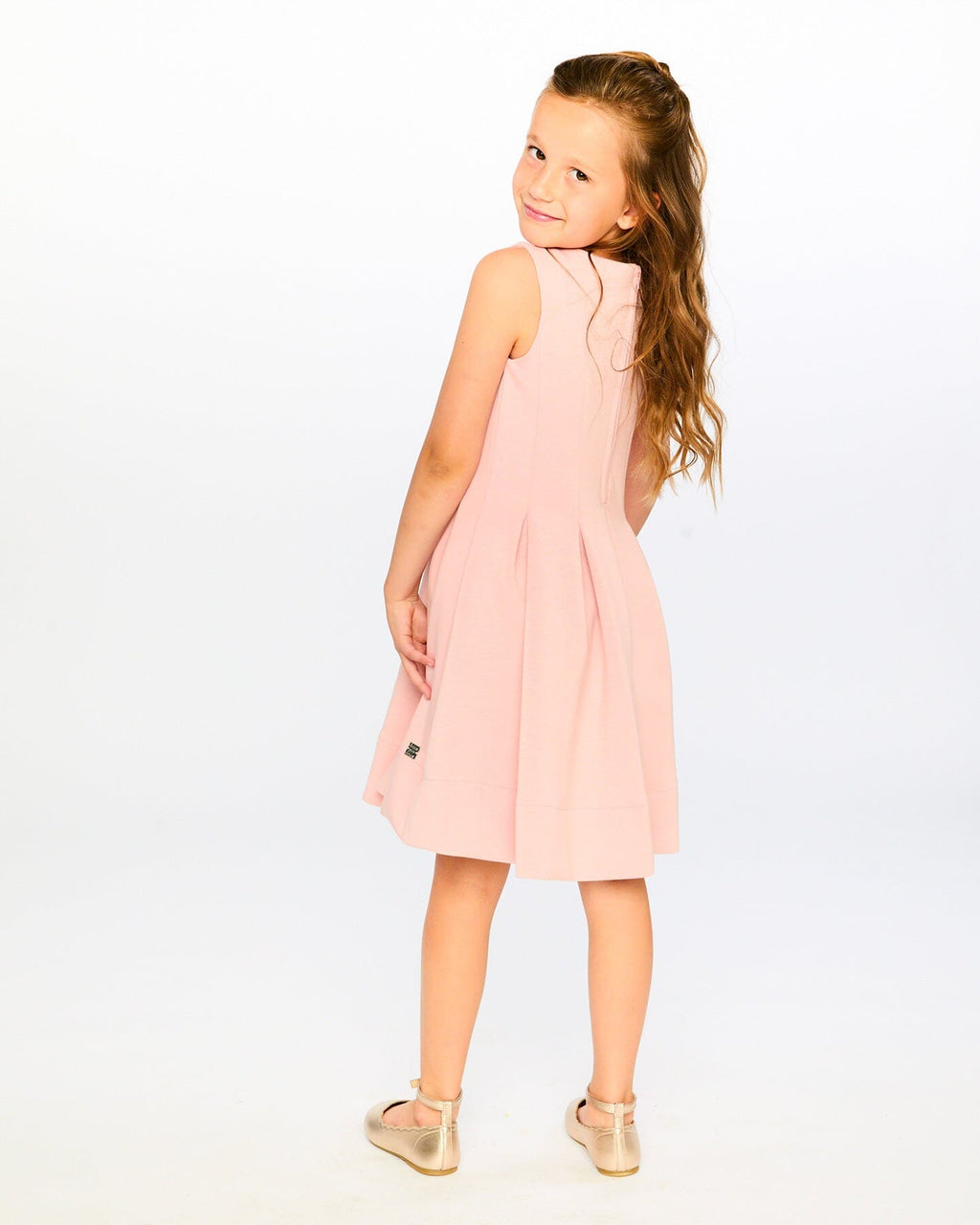 Sleeveless Neoprene Dress Pale Pink