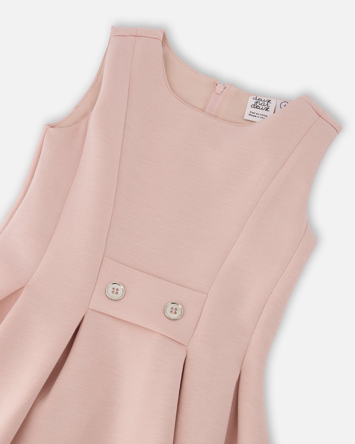 Sleeveless Neoprene Dress Pale Pink