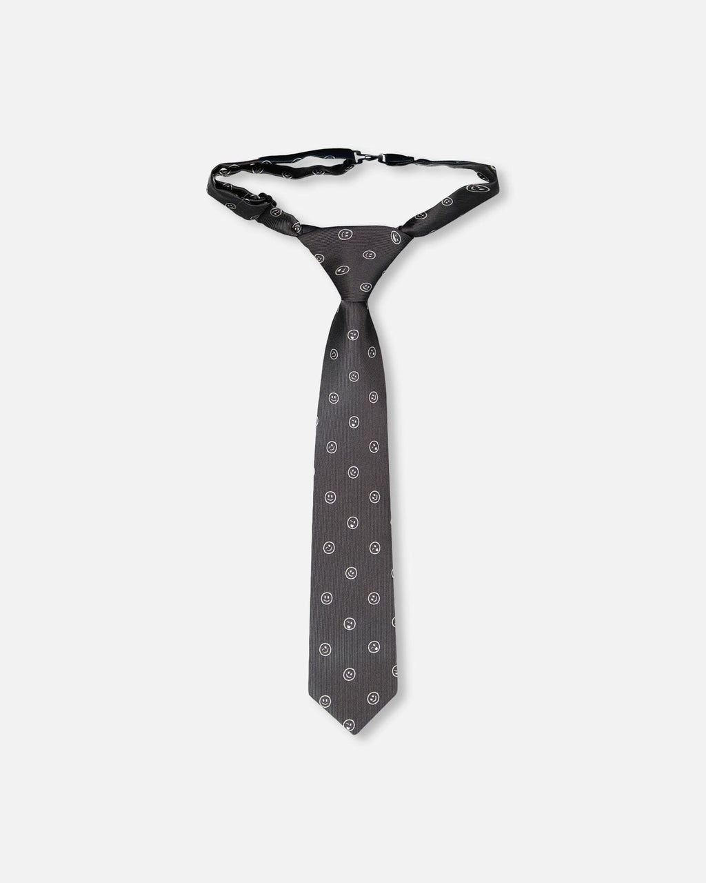 Neck Tie Black Printed Smiles