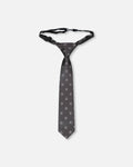 Neck Tie Black Printed Smiles