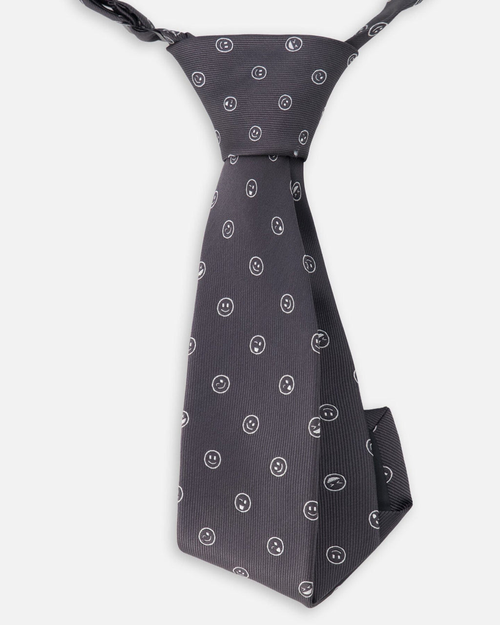 Neck Tie Black Printed Smiles