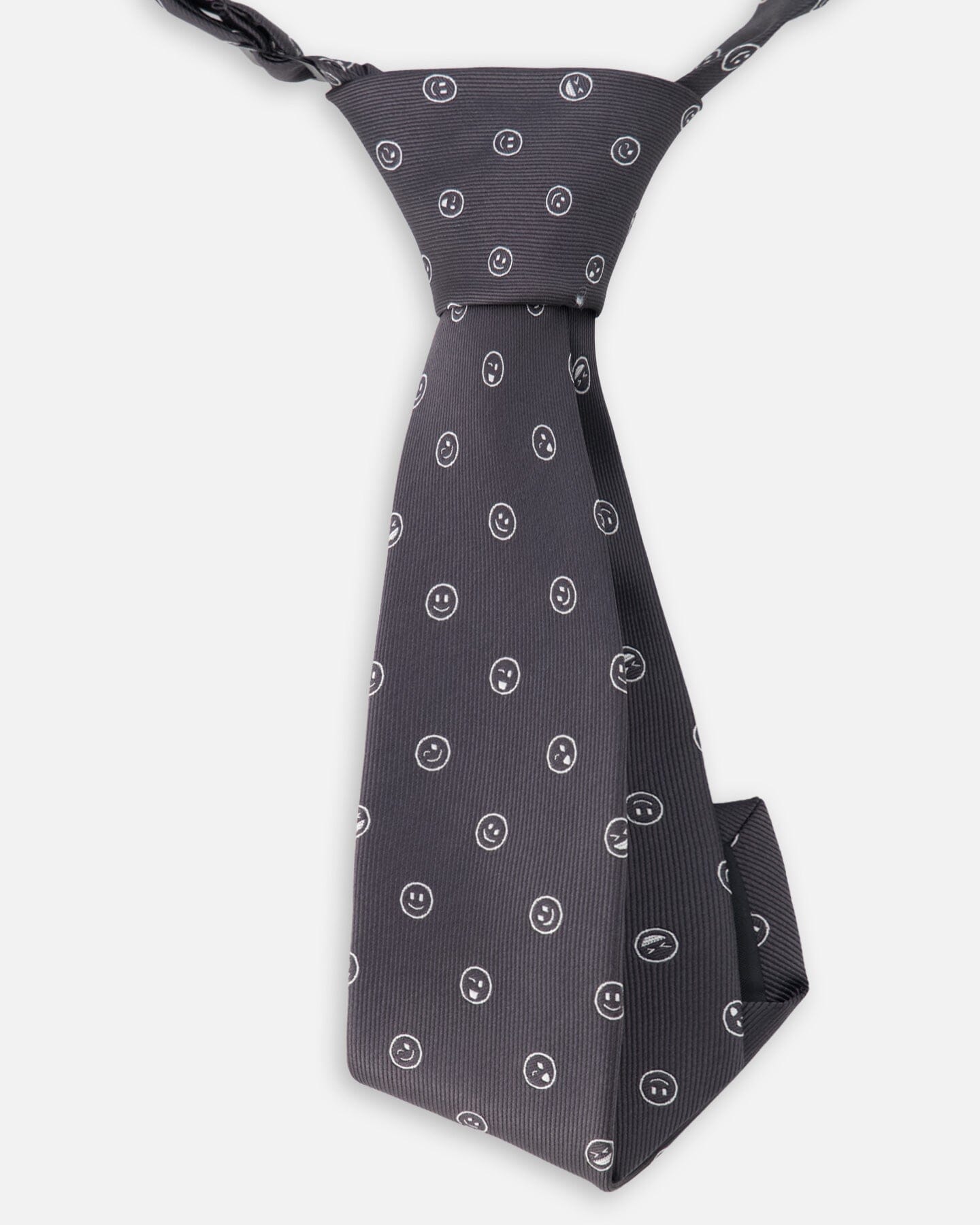 Neck Tie Black Printed Smiles