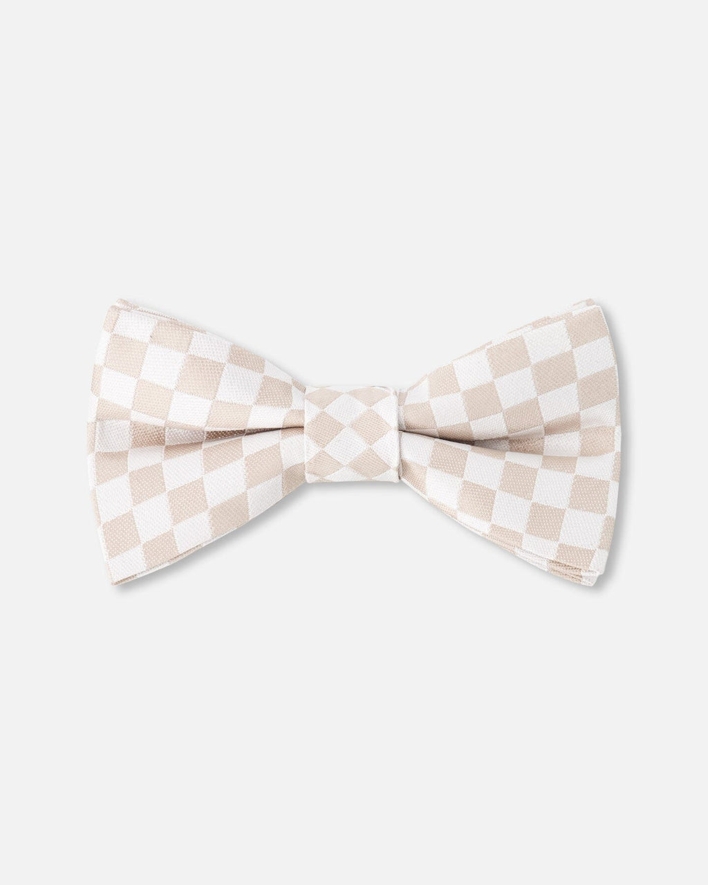 Bow Tie White And Sand Check