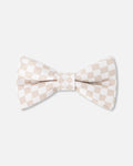 Bow Tie White And Sand Check
