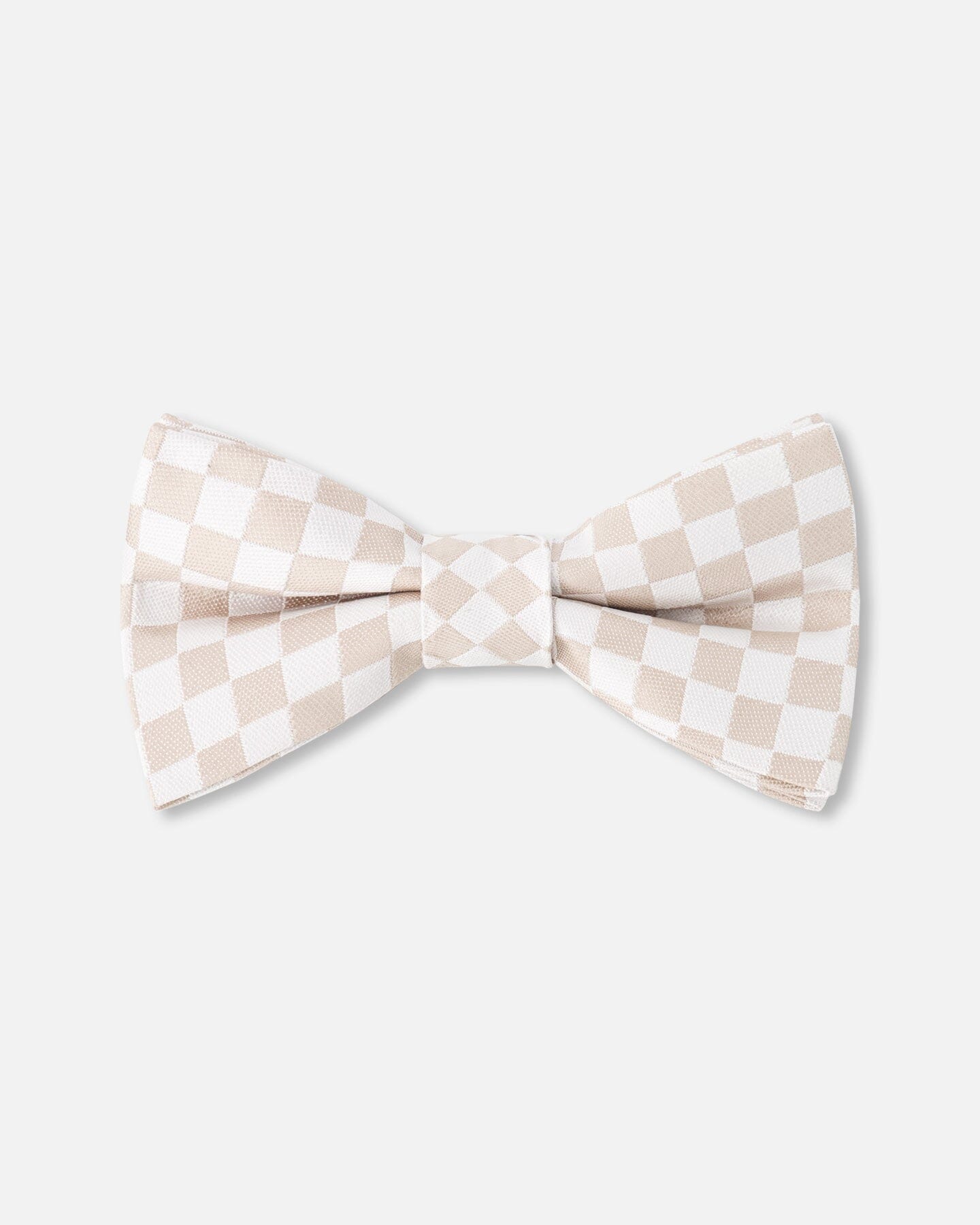 Bow Tie White And Sand Check
