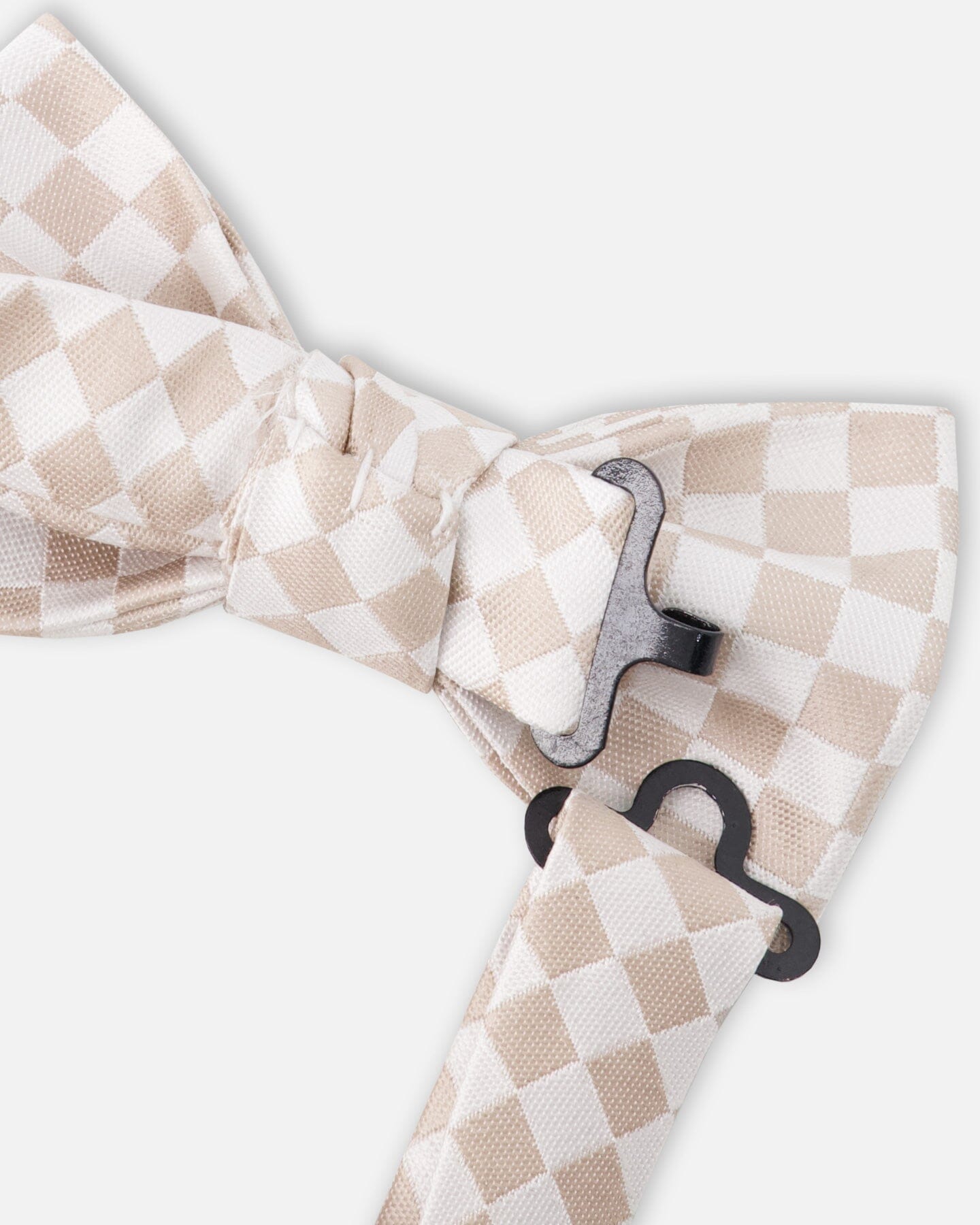 Bow Tie White And Sand Check