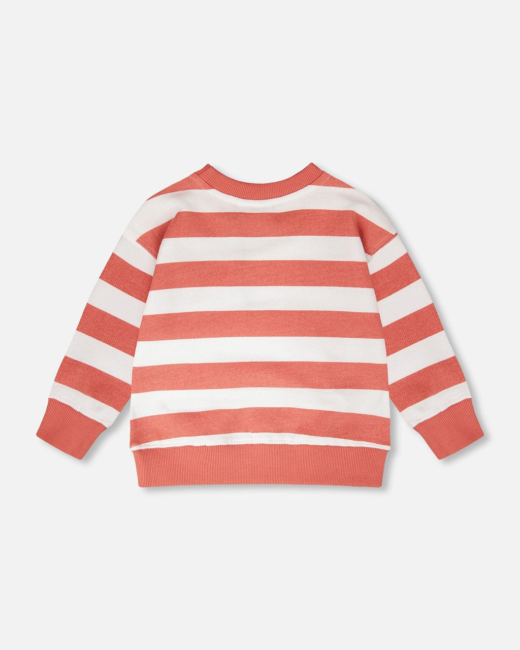 French Terry Sweatshirt Brick And White Stripes
