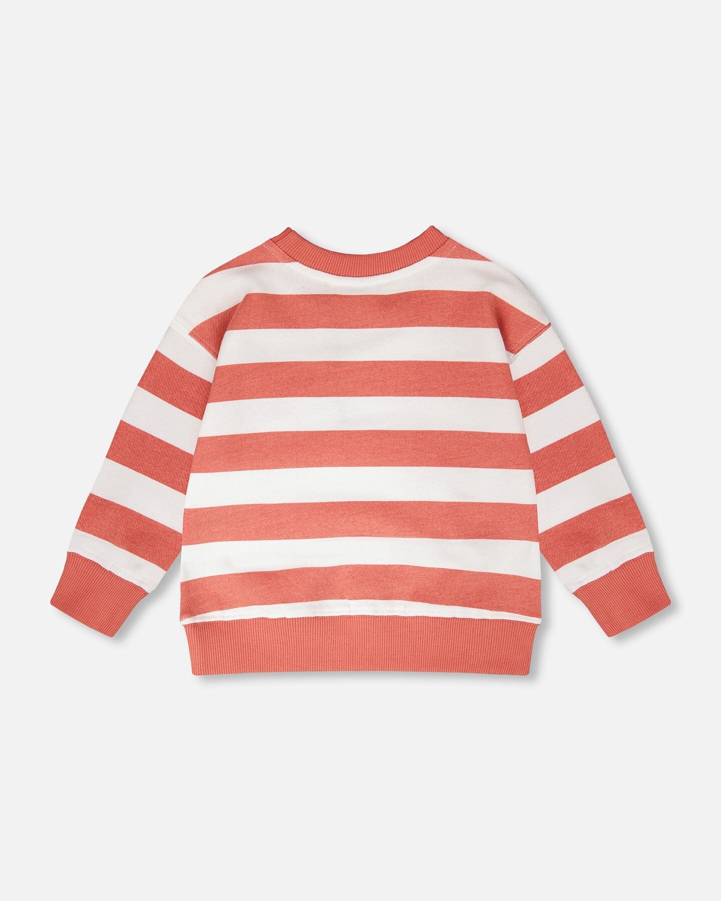 French Terry Sweatshirt Brick And White Stripes