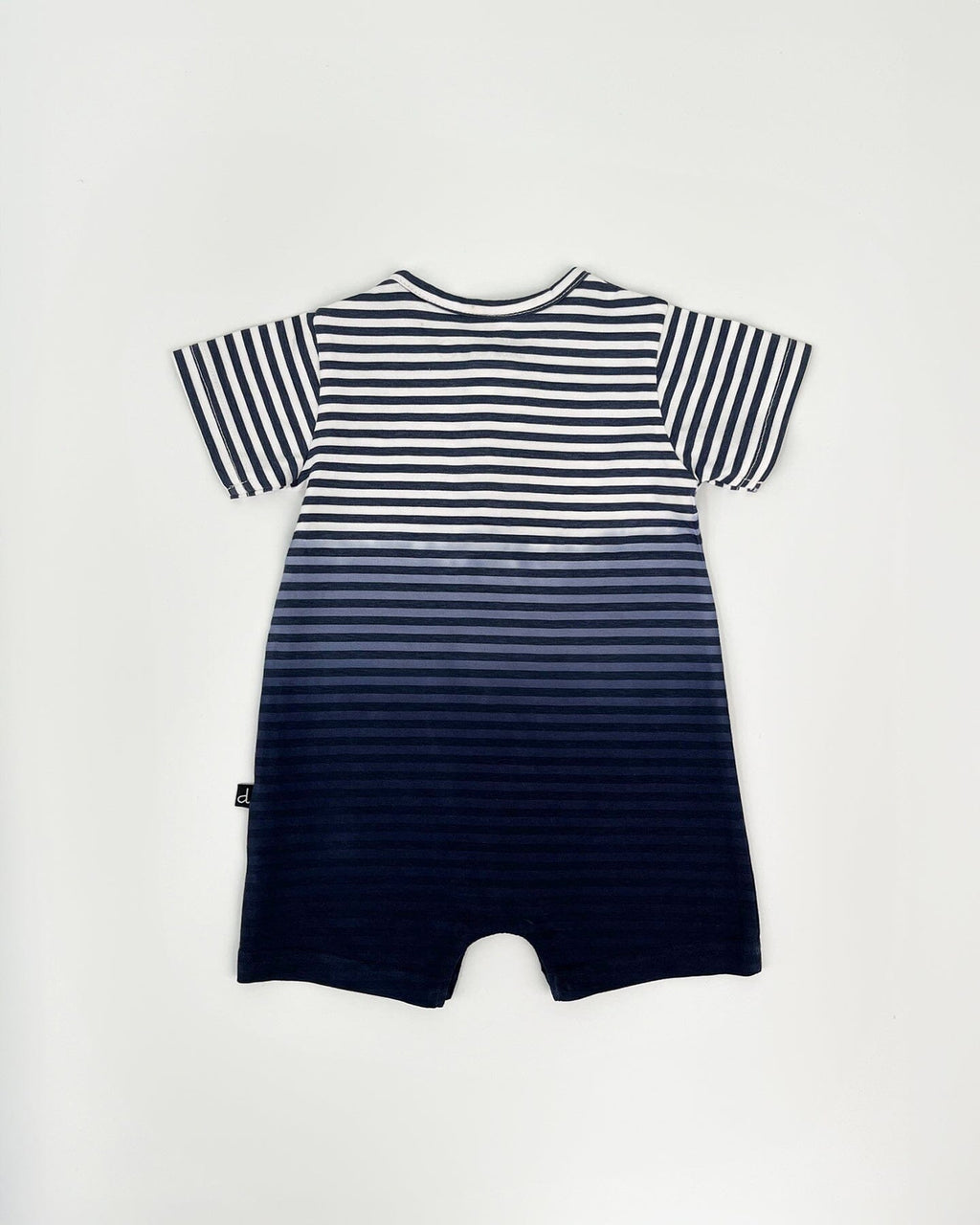 Organic Cotton Romper Blue Gradient Stripes