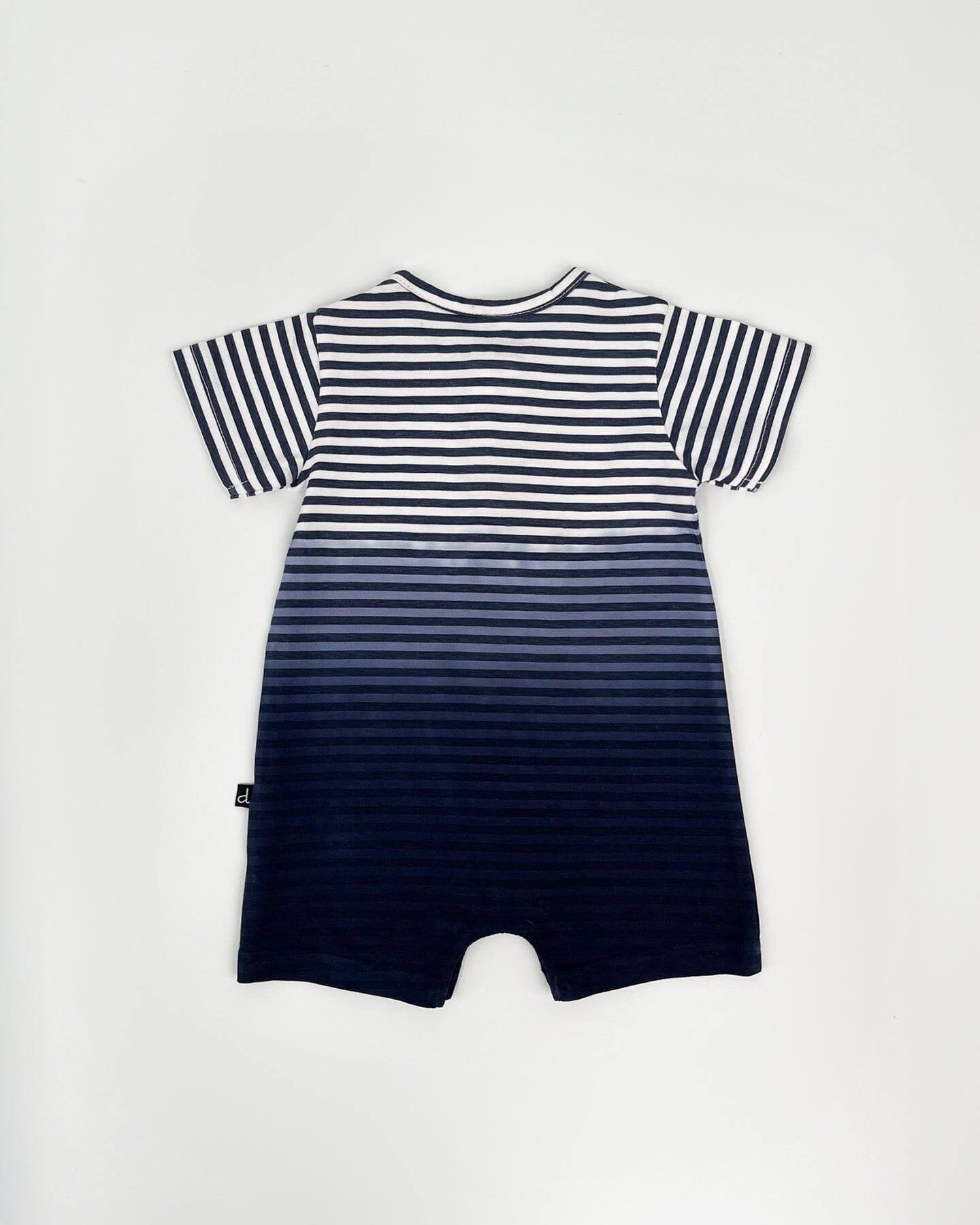 Organic Cotton Romper Blue Gradient Stripes