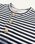 Organic Cotton Romper Blue Gradient Stripes