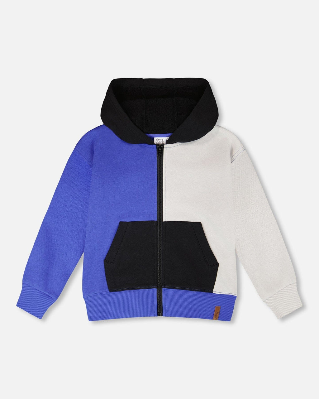 Hooded French Terry Cardigan Royal Blue
