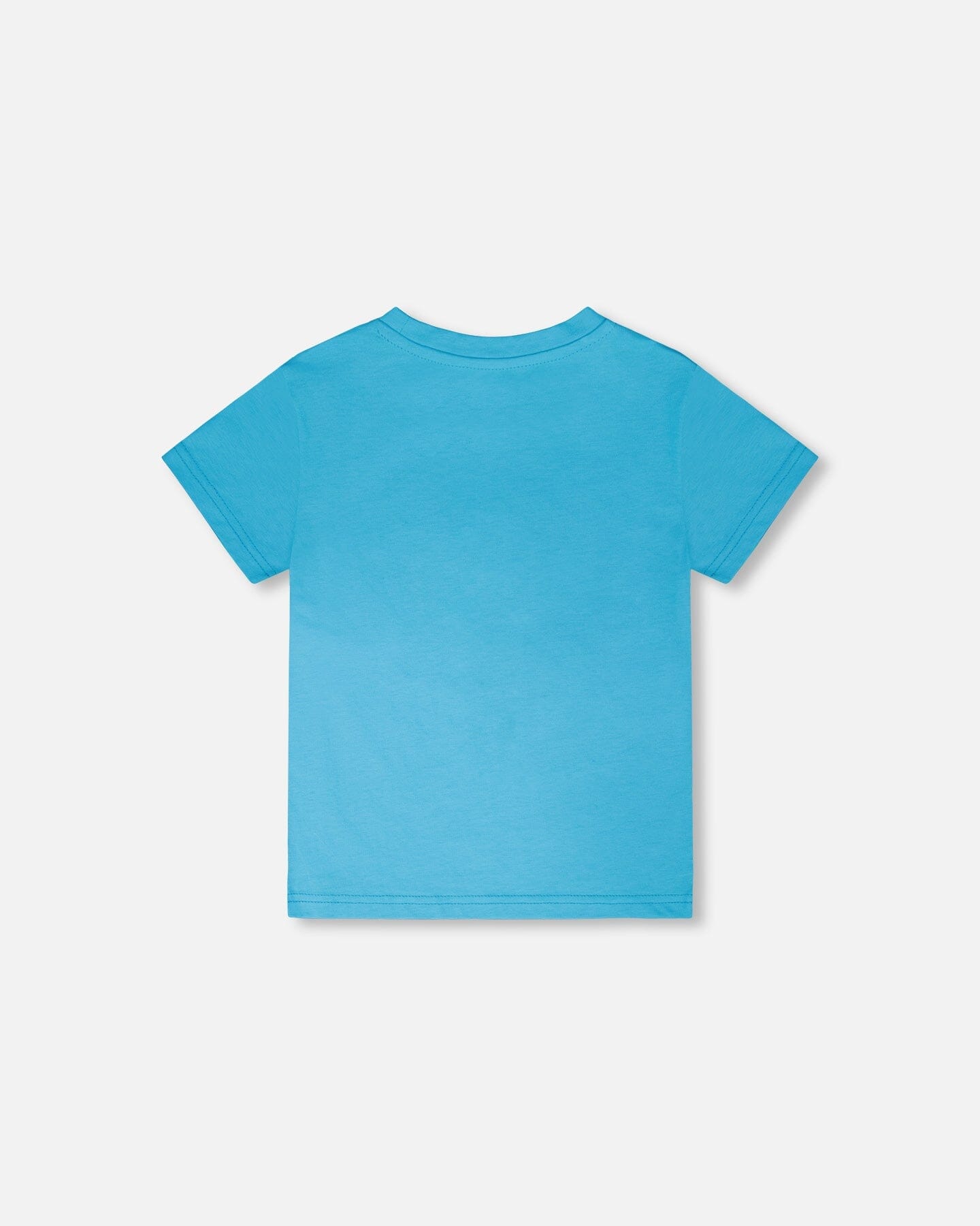 Organic Cotton Jersey T-Shirt With Print Sky Blue