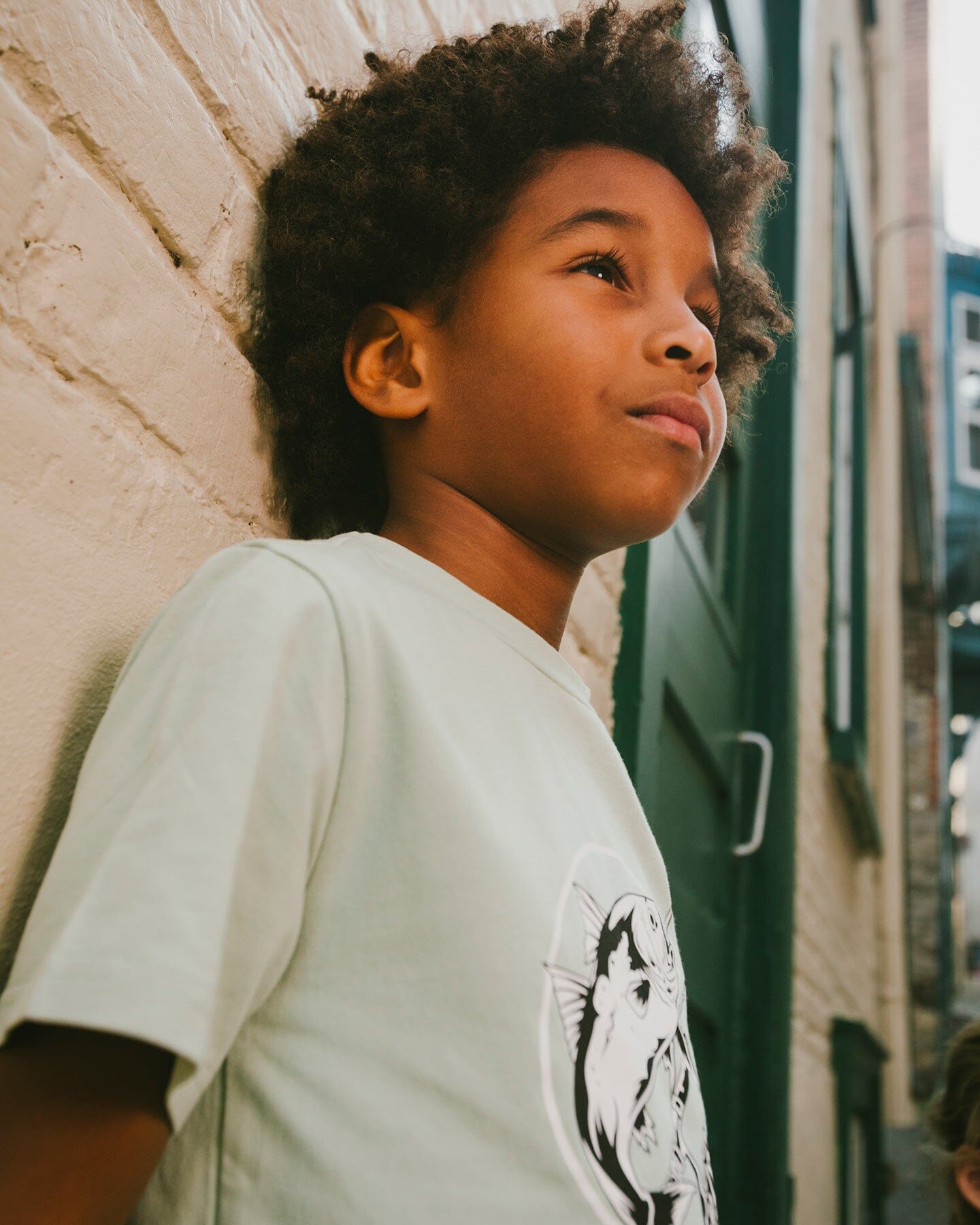 Organic Cotton Jersey T-Shirt With Print Sage