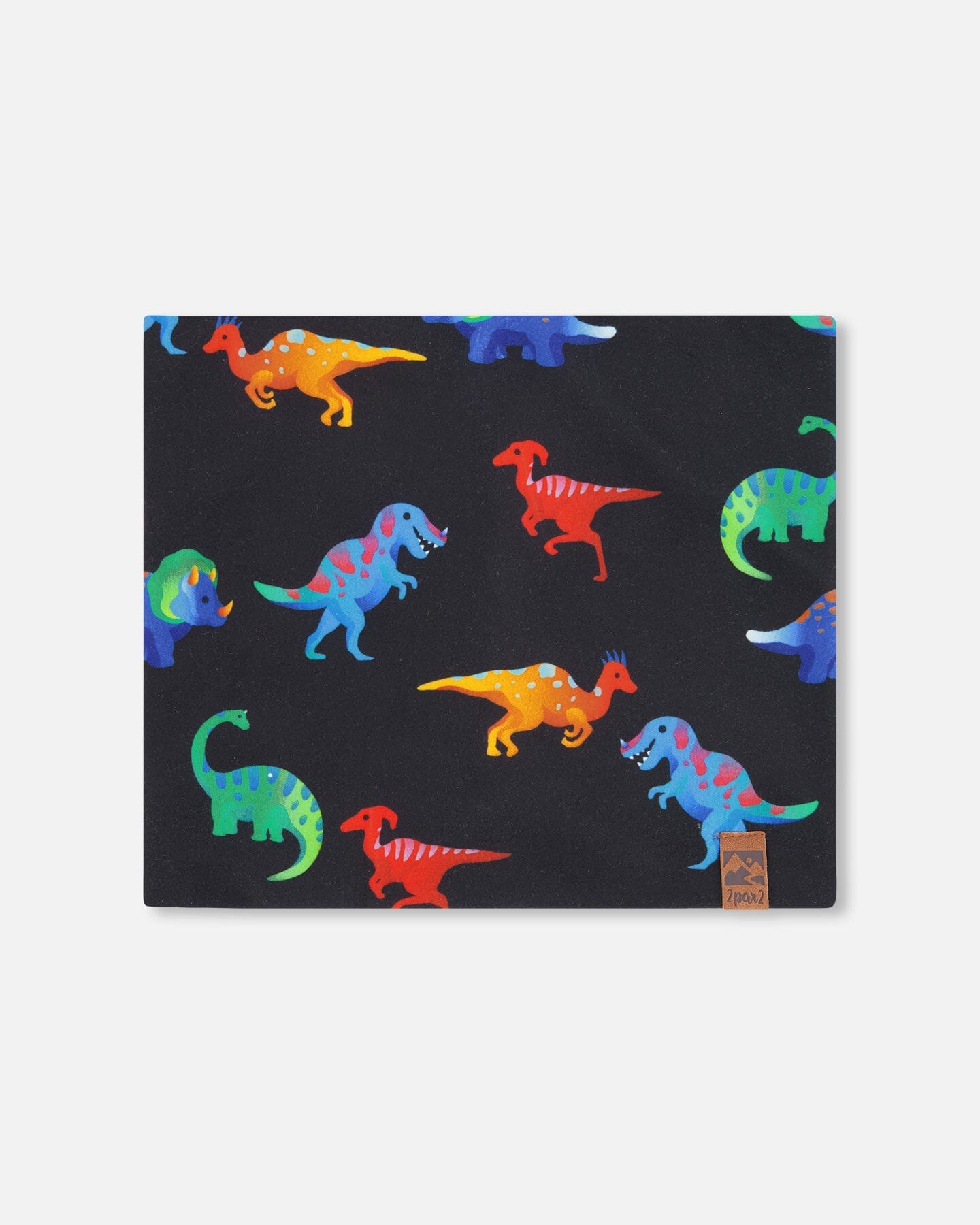 Stretch Jersey Neck Tube Black Dinosaur Print