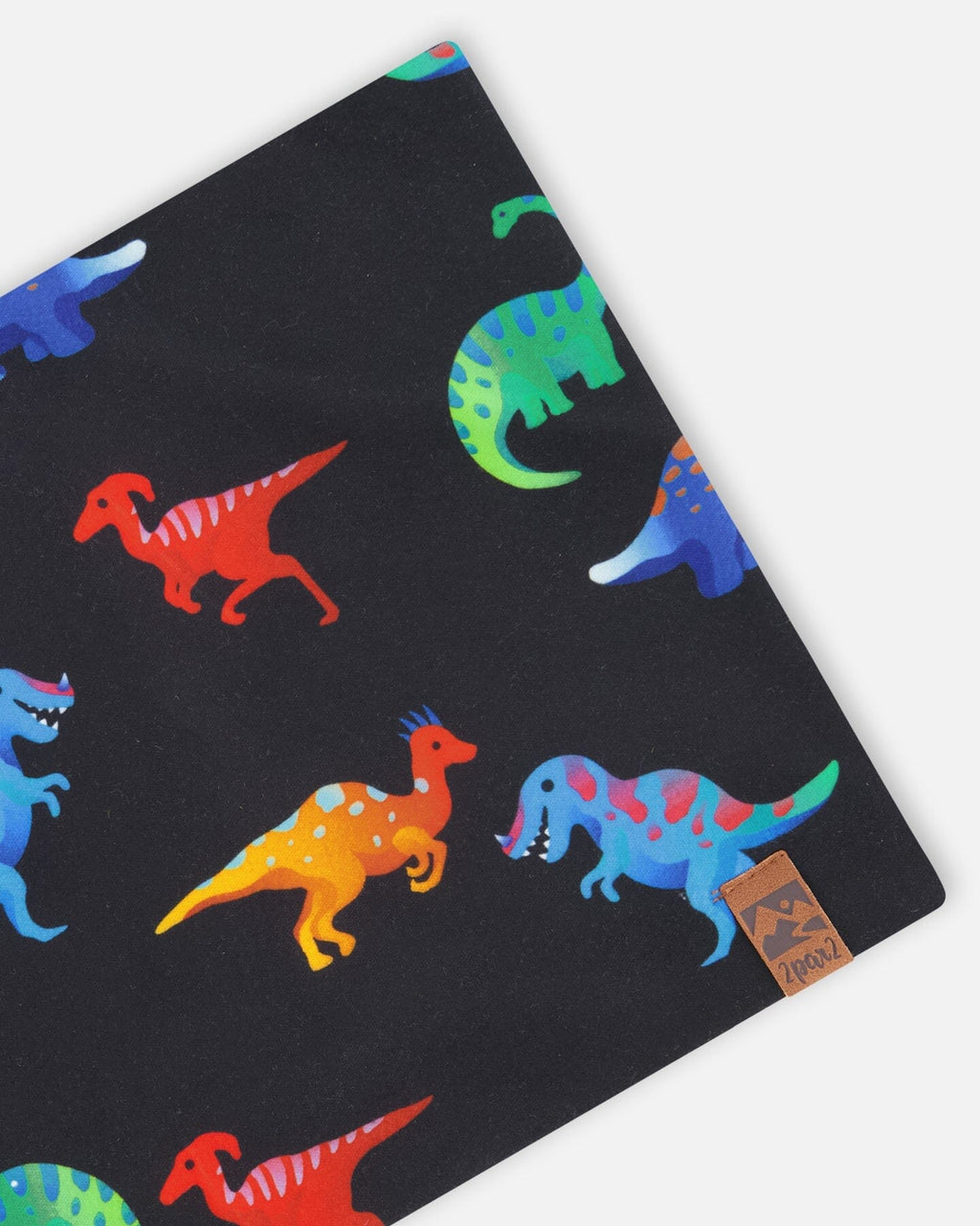 Stretch Jersey Neck Tube Black Dinosaur Print