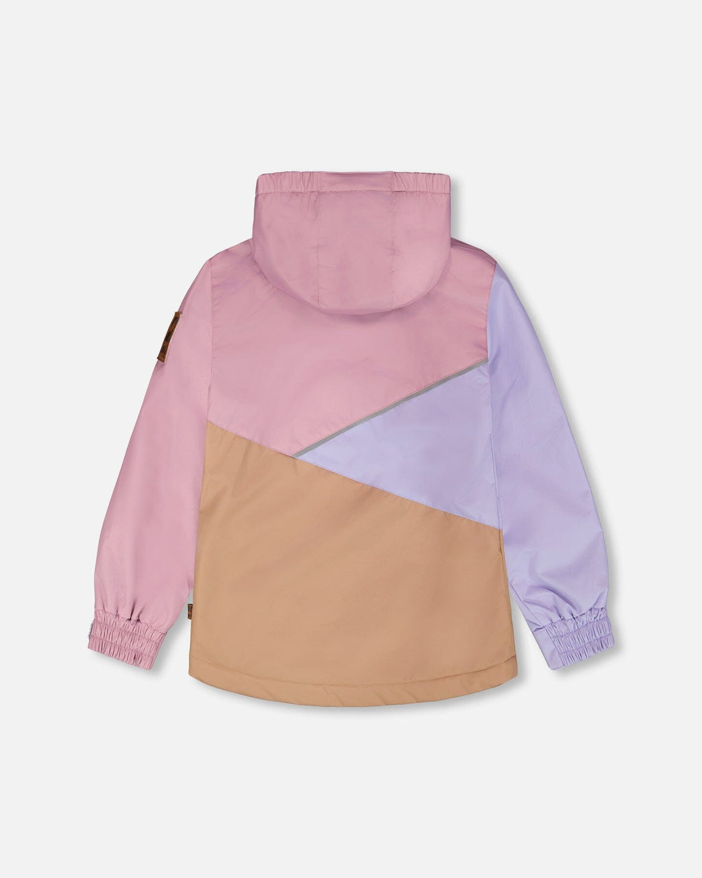 Insulated Mid-Season Jacket In Recycled Polyester Mauve, Lilac And Beige