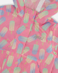 Packable Windbreaker In Polyester Pink Lollipop Print