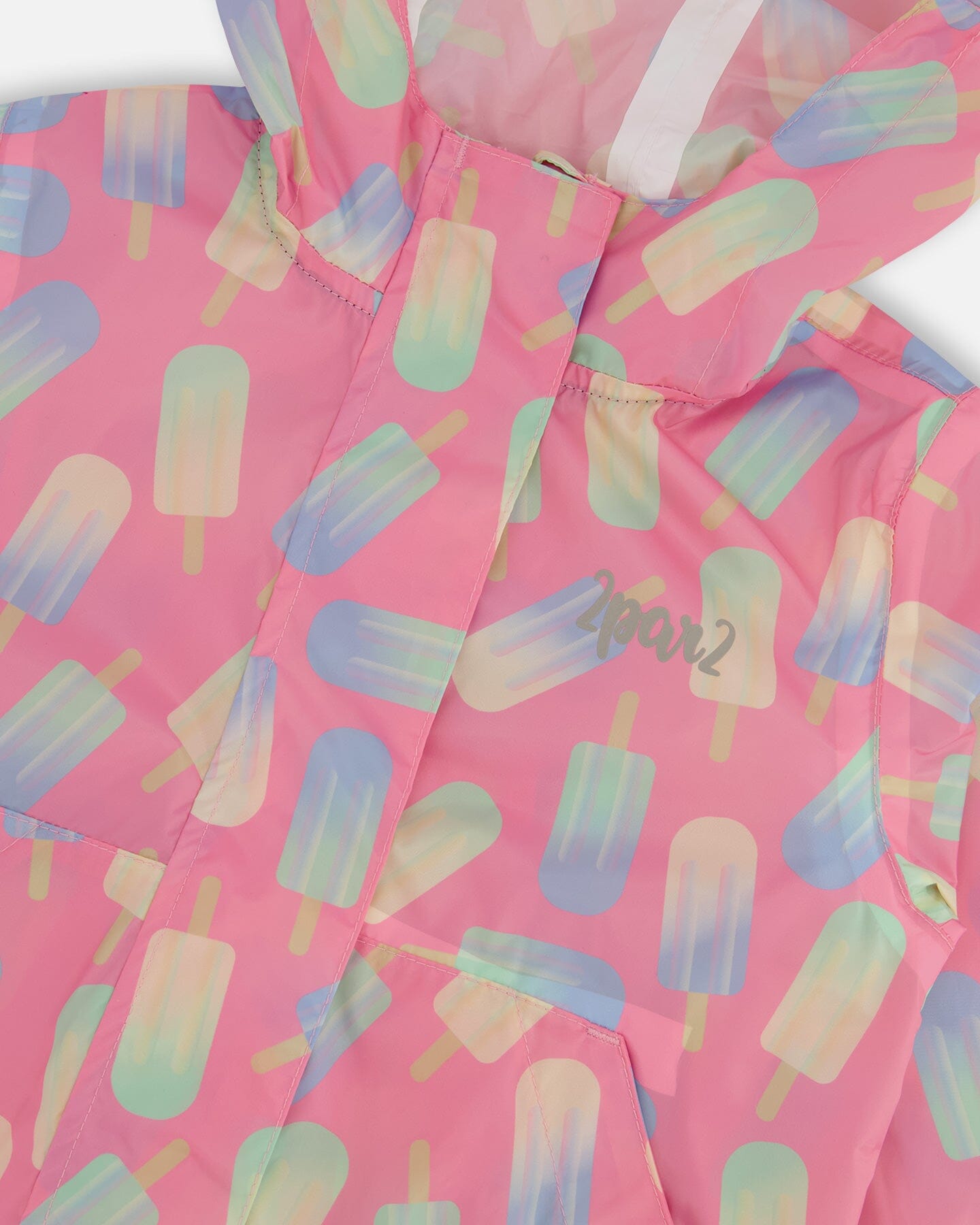 Packable Windbreaker In Polyester Pink Lollipop Print