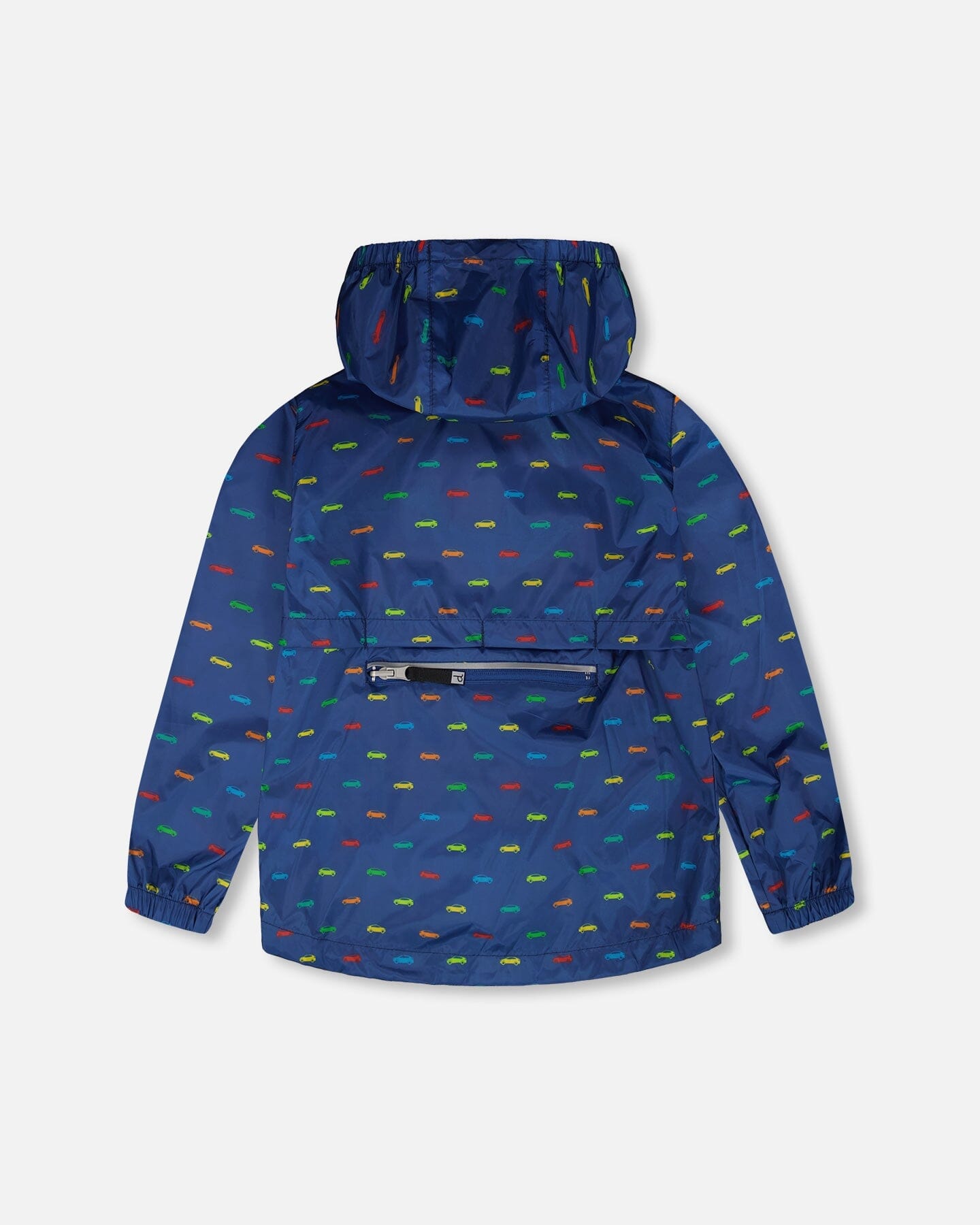 Packable Windbreaker In Polyester Blue Car Print